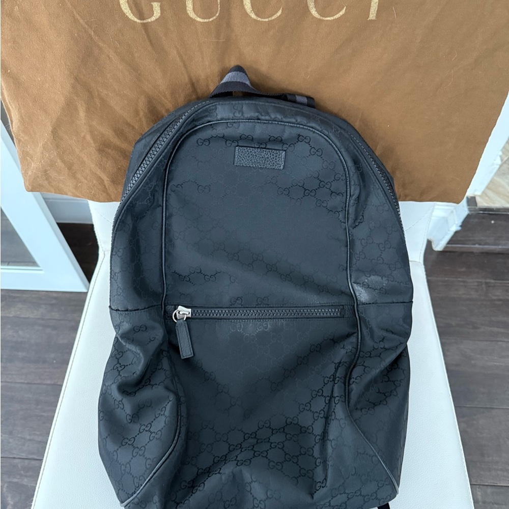 Gucci Black Patterned Backpack - image 3